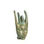 Handmade Resin Female Hand Metallic Green Decorative Face Sculpture For Home Decor 20X22X40 cm (Copy) - Image 4