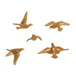 Decorative Birds Wall Decor Wall Hangings Bird Wall Art Gold Finish Pearl Gold For Living Room Flying Birds Wall Art Set Of 5 - Image 2
