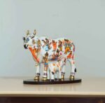 Handcrafted Polyresin Kamdhenu Cow White Figurine with Calf for Full Filling Wishes of Human Being (Multicolour, 27x14x22) cm - Image 3