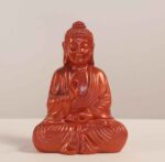 Meditating Buddha Idols for Home Decor Ashirwad Mudra Honey Red Small Size Office Desk Table Outdoor Resin Statues L W H ( 14*8*19) cm