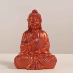 Meditating Buddha Idols for Home Decor Ashirwad Mudra Honey Red Small Size Office Desk Table Outdoor Resin Statues L W H ( 14*8*19) cm