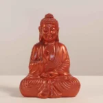 Meditating Buddha Idols for Home Decor Ashirwad Mudra Honey Red Small Size Office Desk Table Outdoor Resin Statues L W H ( 14*8*19) cm