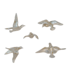 Decorative Birds Wall Decor Wall Hangings Bird Wall Art Gold Finish Pearl White For Living Room Flying Birds Wall Art Set Of 5 - Image 2