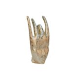 Handmade Resin Female Hand Statue Beauty Pearl White Hand Face Statue For Home Decor 20X22X40 cm - Image 3