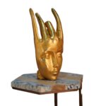 Handmade Resin Female Hand Statue Beauty Pearl Gold Hand Face Statue For Home Decor 20X22X40 cm - Image 3