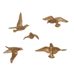 Decorative Birds Wall Decor Wall Hangings Bird Wall Art Gold Finish Parl Gold For Living Room Flying Birds Wall Art Set Of 5 - Image 2