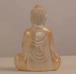 Meditating Buddha Idols for Home Decor Ashirwad Mudra White Gold Shading Small Size Office Desk Table Outdoor Resin Statues L W H ( 14*8*19) cm - Image 4