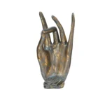 Handmade Resin Female Hand Statue Beauty Silver Gray Hand Face Statue For Home Decor 20X22X40 cm - Image 4
