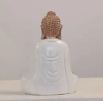 Meditating Buddha Idols for Home Decor Ashirwad Mudra White Bronze Shading Small Size Office Desk Table Outdoor Resin Statues L W H ( 14*8*19) cm - Image 4