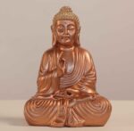 Meditating Buddha Idols for Home Decor Ashirwad Mudra Rose Gold Small Size Office Desk Table Outdoor Resin Statues L W H ( 14*8*19) cm - Image 2