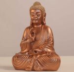 Meditating Buddha Idols for Home Decor Ashirwad Mudra Rose Gold Small Size Office Desk Table Outdoor Resin Statues L W H ( 14*8*19) cm - Image 3