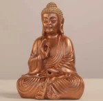 Meditating Buddha Idols for Home Decor Ashirwad Mudra Rose Gold Small Size Office Desk Table Outdoor Resin Statues L W H ( 14*8*19) cm - Image 3