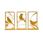 Golden Metal Bird Figurine for Home Decor | Living Room, Bedroom, Office Desk, Cabinets 3 Set (13X5X13) cm - Image 2