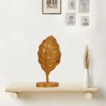 Wooden Showpiece for Home Decor, Office Desk,Living Room, Bedroom, Dining Room, Christmas, New Year Gifting, Table Decor Single Golden Leaf