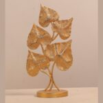 Wooden Showpiece for Home Decor, Office Desk,Living Room, Bedroom, Dining Room, Christmas, New Year Gifting, Table Decor Golden People Leaf - Image 2