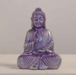Meditating Buddha Idols for Home Decor Ashirwad Mudra Honey Purple Small Size Office Desk Table Outdoor Resin Statues L W H ( 14*8*19) cm