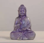 Meditating Buddha Idols for Home Decor Ashirwad Mudra Honey Purple Small Size Office Desk Table Outdoor Resin Statues L W H ( 14*8*19) cm