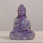 Meditating Buddha Idols for Home Decor Ashirwad Mudra Honey Purple Small Size Office Desk Table Outdoor Resin Statues L W H ( 14*8*19) cm