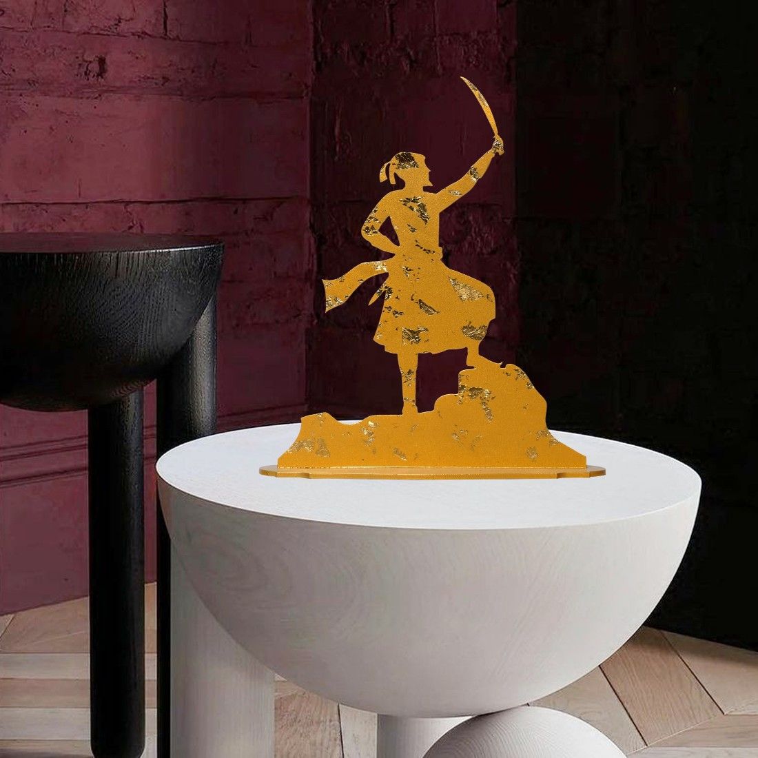 5 (2) Chhatrapati Shivaji Maharaj Statue Metal Cutting for Table, Desk, Mandir, Home Decor, Gift, Shivaji Maharaj Statue Life Like Shivaji Maharaj Idol - Image 1