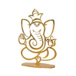 Metal Ganesha ji Statue,Ganpati Sculpture Lord Ganesh Mattel Cutting Idol Table Decor Your Home, Office,Religious Gift Article Decorative,Showpiece Figurines - Image 2