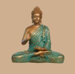 Meditating Buddha Idols for Home Decor Ashirwad Mudra Firozi Statue Medium Size Office Desk Table Outdoor Resin Statues L W H ( 23*21*37) cm - Image 2