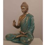 Meditating Buddha Idols for Home Decor Ashirwad Mudra Firozi Big Size Office Desk Table Outdoor Resin Statues L W H ( 47*33*54) cm
