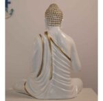 Meditating Buddha Idols for Home Decor Ashirwad Mudra White Big Size Office Desk Table Outdoor Resin Statues L W H ( 47*33*54) cm - Image 2