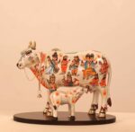 Handcrafted Polyresin Kamdhenu Cow Pearl White Figurine with Calf for Full Filling Wishes of Human Being (Multicolour, 27x14x22) cm - Image 2