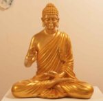 Meditating Buddha Idols for Home Decor Ashirwad Mudra Gold Big Size Office Desk Table Outdoor Resin Statues L W H ( 47*33*54) cm - Image 2