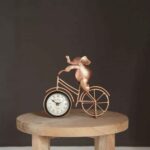 Metal Enamel Elephant Handmade Indian Art with Analog Clock