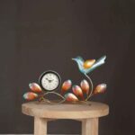 Handpainted Metal Bird Frame Traditional Wall Clock
