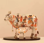 Handcrafted Polyresin Kamdhenu Cow Pearl White Figurine with Calf for Full Filling Wishes of Human Being (Multicolour, 27x14x22) cm - Image 5