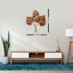 3 Copper Peepal Leaf Wall Art Decorative Wall Plate,Wall Decor Plates for Home & Office Decoration - Image 2