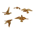 Decorative Birds Wall Decor Wall Hangings Bird Wall Art Gold Finish Pearl Gold For Living Room Flying Birds Wall Art Set Of 5 - Image 3