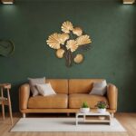 Golden Rain Forest Leaf Wall Art Decorative Wall Plate,Wall Decor Plates for Home & Office Decoration