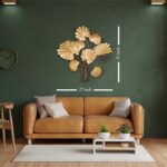 Golden Rain Forest Leaf Wall Art Decorative Wall Plate,Wall Decor Plates for Home & Office Decoration - Image 2