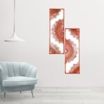 Mandala Wall Hanging Art of Metal Copper Mandala Frame Set Of Two for Living Room, Hall, Guest Room