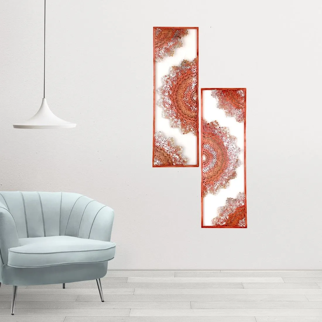Pi7_image_tool (26) Mandala Wall Hanging Art of Metal Copper Mandala Frame Set Of Two for Living Room, Hall, Guest Room - Image 1