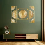 Mandala Wall Hanging Art of Metal Material and Gold Color for Living Room, Hall, Guest Room