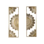 Mandala Wall Hanging Art of Metal Material and Gold Color Frame Set Of Two for Living Room, Hall, Guest Room - Image 3