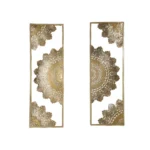 Mandala Wall Hanging Art of Metal Material and Gold Color Frame Set Of Two for Living Room, Hall, Guest Room - Image 3