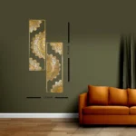 Mandala Wall Hanging Art of Metal Material and Gold Color Frame Set Of Two for Living Room, Hall, Guest Room - Image 2