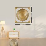 Mandala Wall Hanging Art of Metal Material and Golden Mandala Color Frame Square for Living Room, Hall, Guest Room - Image 3