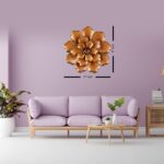 Vintage Golden Flower Metal Wall Art Frame, Wall Hangings for Home Decoration, Wall Sculpture for Living Room, Wall Hanging Decorative Items for Bedroom - Image 2