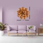 Vintage Golden Flower Metal Wall Art Frame, Wall Hangings for Home Decoration, Wall Sculpture for Living Room, Wall Hanging Decorative Items for Bedroom - Image 2