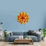Vintage Orange Flower Metal Wall Art Frame, Wall Hangings for Home Decoration, Wall Sculpture for Living Room, Wall Hanging Decorative Items for Bedroom