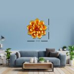 Vintage Orange Flower Metal Wall Art Frame, Wall Hangings for Home Decoration, Wall Sculpture for Living Room, Wall Hanging Decorative Items for Bedroom - Image 3