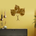 3 Gold Peepal Leaf Art Decorative Wall Plate,Wall Decor Plates for Home & Office Decoration