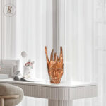 Handmade Resin Female Hand Statue Beauty Rose Gold Hand Face Statue For Home Decor 20X22X40 cm