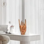 Handmade Resin Female Hand Statue Beauty Rose Gold Hand Face Statue For Home Decor 20X22X40 cm